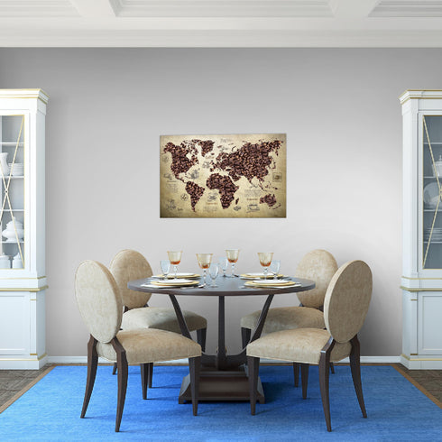 Wandbilder Wohnzimmer XXL Küche Kaffee Moderne Bilder Weltkarte